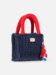 BUCKET BAG WITH LOBSTER CHARM in NAVY RED