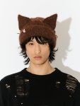 ALPACA CHUNKY EARS BEANIE in BROWN