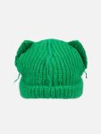 MOHAIR CHUNKY EARS BEANIE in GREEN