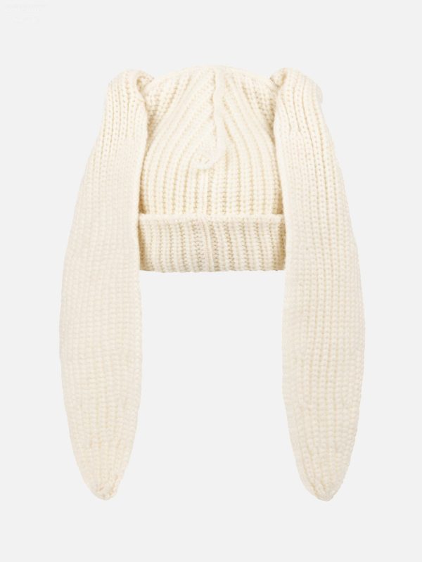 CHUNKY RABBIT BEANIE in ECRU