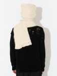 ALPACA CHUNKY EARS BEANIE SCARF in ECRU