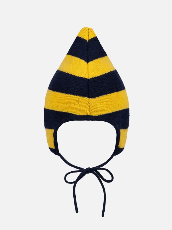 SPIKE BONNET in YELLOW NAVY BLUE
