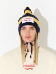 SPIKE BONNET in YELLOW NAVY BLUE