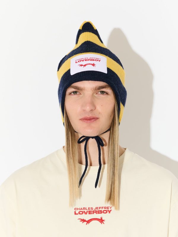 SPIKE BONNET in YELLOW NAVY BLUE