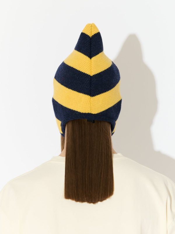 SPIKE BONNET in YELLOW NAVY BLUE