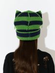 SUPERSIZED CHUNKY EARS BEANIE in GREEN NAVY
