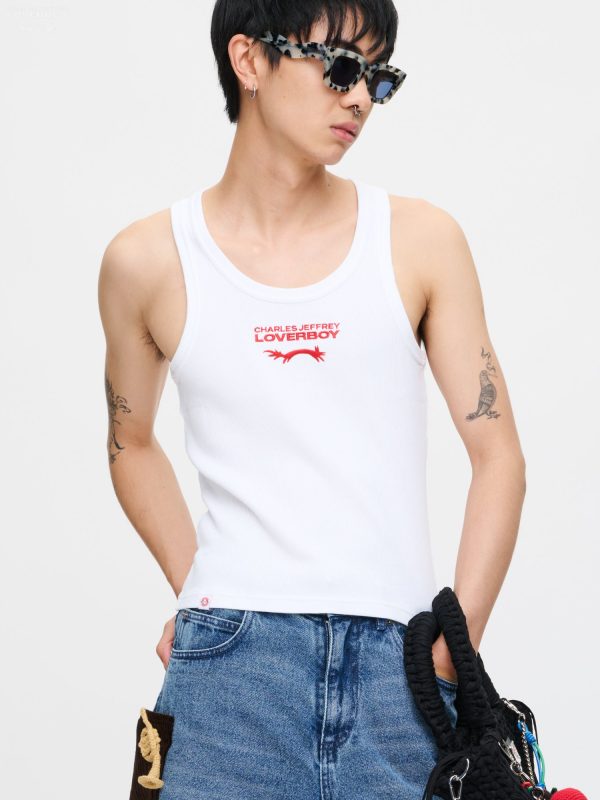 LOGO TANK TOP in WHITE RED