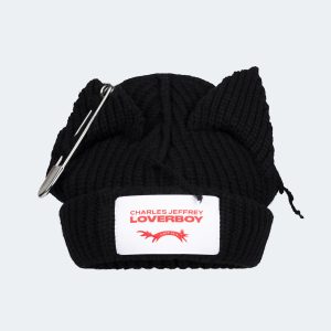 CHUNKY PUNK EARS BEANIE EXCLUSIVE in BLACK