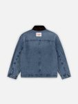 DENIM JACKET WITH CORDUROY COLLAR in WASHED DENIM