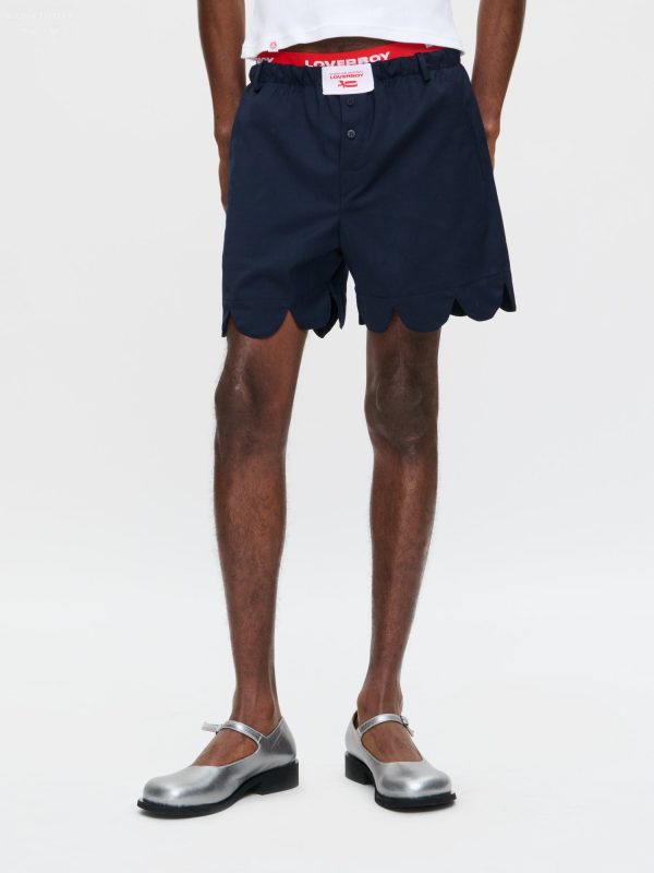 FORMAL SCALLOPED BOXER SHORTS in NAVY
