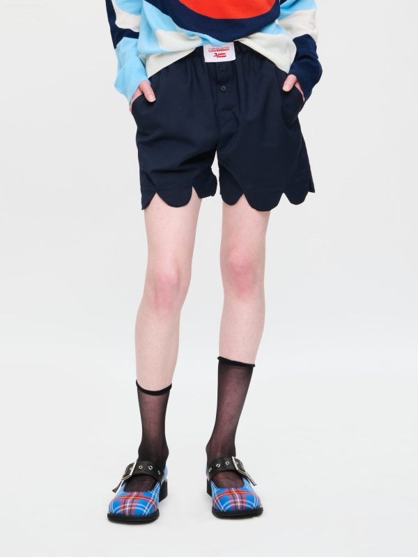 FORMAL SCALLOPED BOXER SHORTS in NAVY