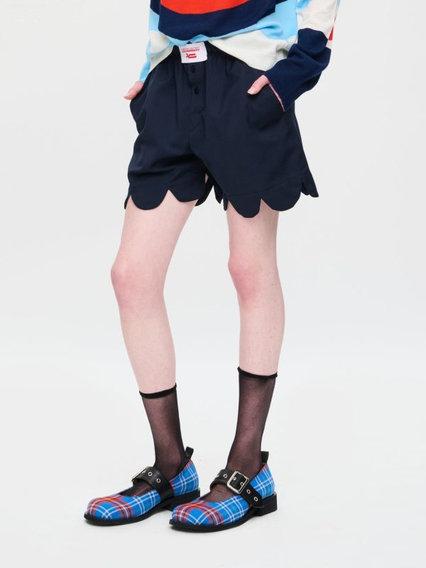 FORMAL SCALLOPED BOXER SHORTS in NAVY