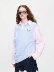 TOPSY TURVY SHIRT in BLUE PINK STRIPE