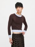 DOUBLE SOFT SWEATER in BROWN LIGHT BLUE