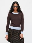 DOUBLE SOFT SWEATER in BROWN LIGHT BLUE
