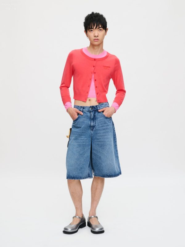 DOUBLE SOFT CARDI in CORAL PINK