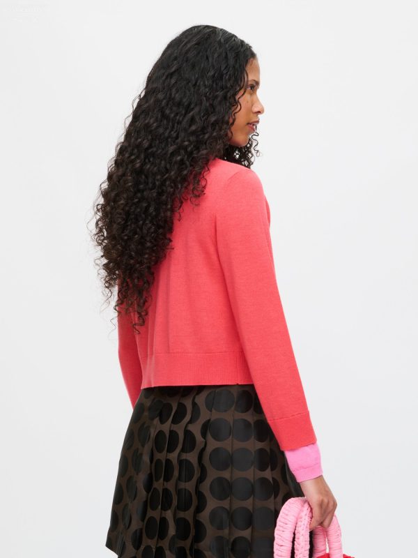 DOUBLE SOFT CARDI in CORAL PINK