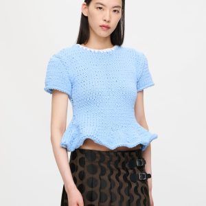 DOLLY TOP in BLUE ECRU