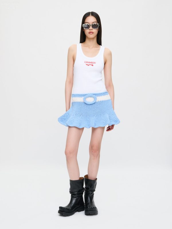 DOLLY MINI SKIRT in BLUE ECRU
