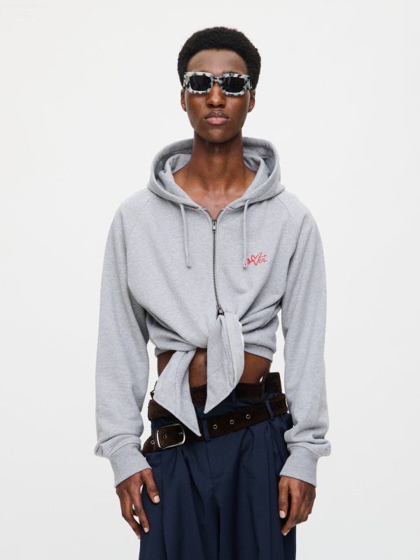 ALL TIED UP HOODY in GREY MARL