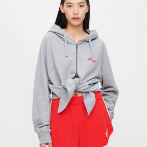 ALL TIED UP HOODY in GREY MARL