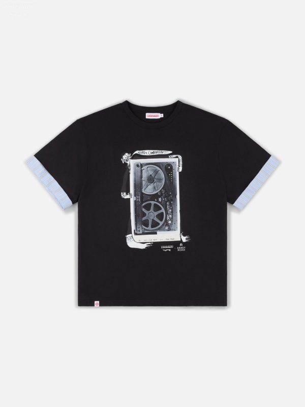 ABBEY ROAD TURN UP TEE in BLACK BLUE