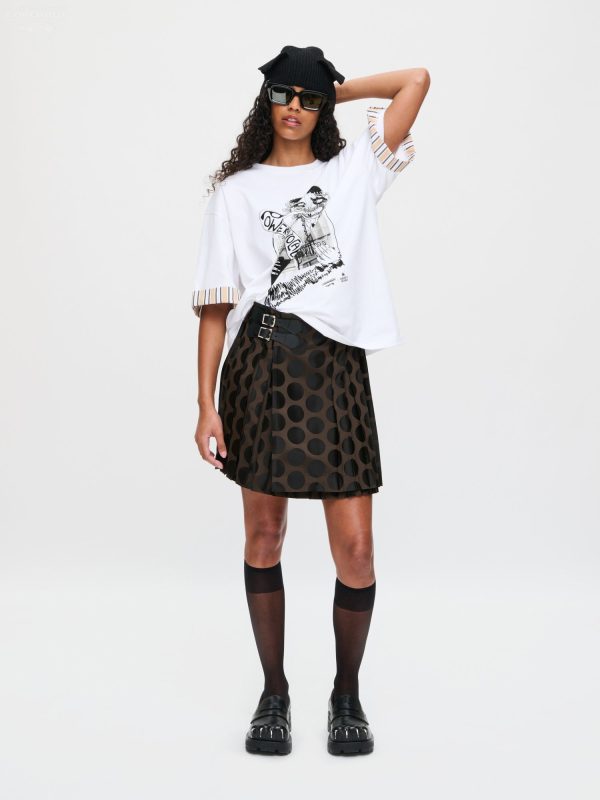 ABBEY ROAD TURN UP TEE in WHITE BEIGE
