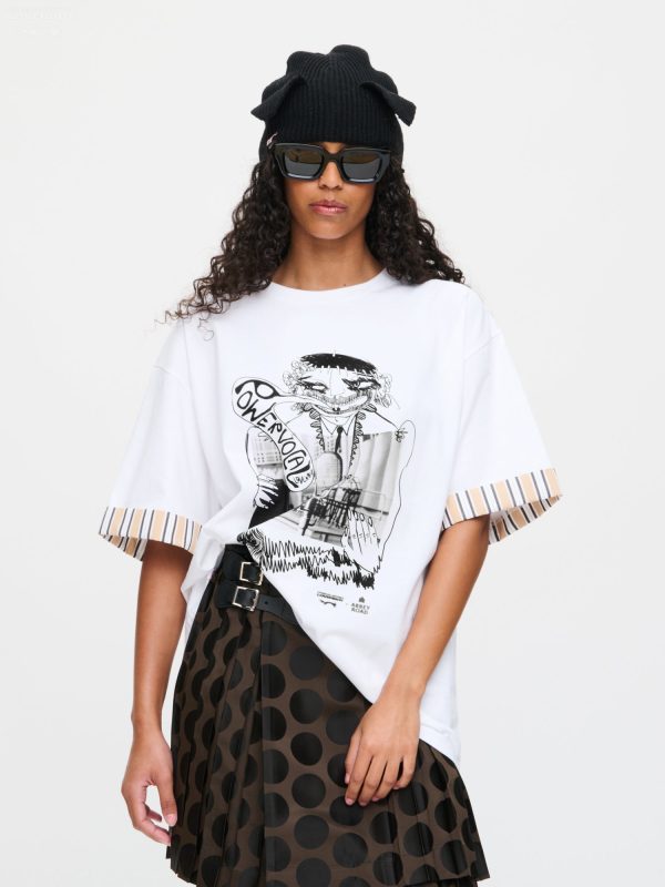 ABBEY ROAD TURN UP TEE in WHITE BEIGE