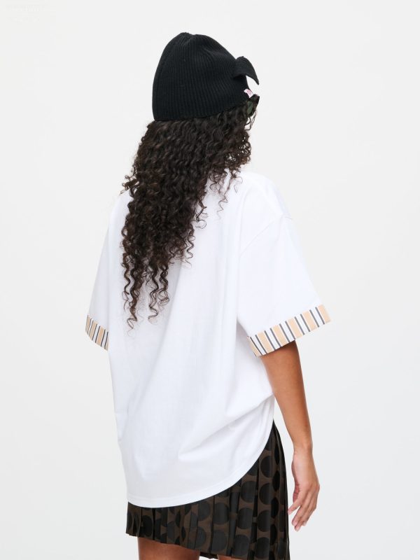 ABBEY ROAD TURN UP TEE in WHITE BEIGE