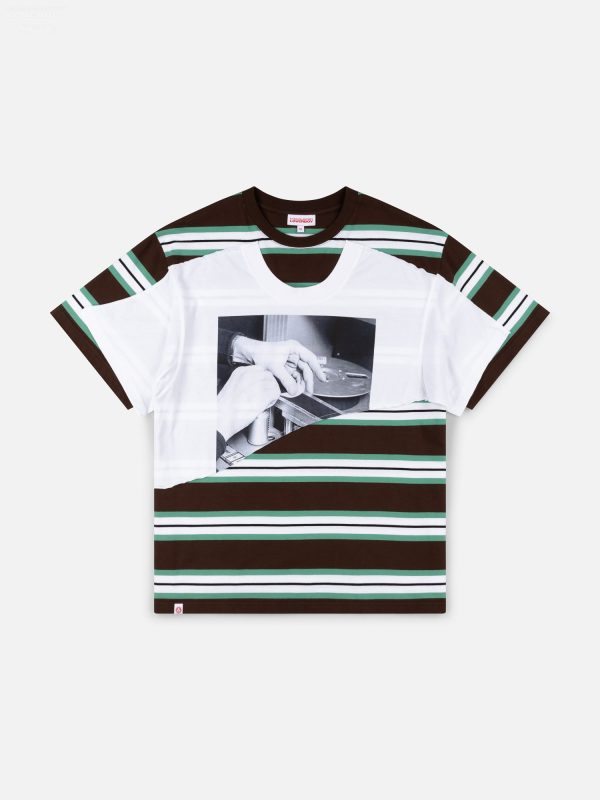 ABBEY ROAD DOUBLE TEE in BROWN WHITE