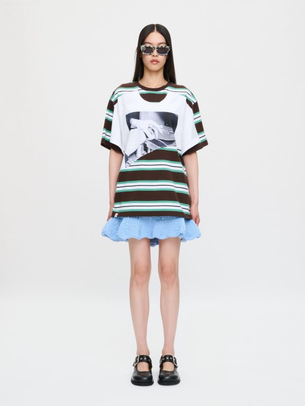 ABBEY ROAD DOUBLE TEE in BROWN WHITE