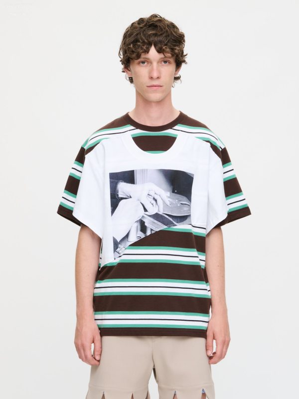 ABBEY ROAD DOUBLE TEE in BROWN WHITE
