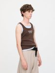 DOUBLE LOGO TANK TOP in BROWN LIGHT BLUE