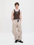 DOUBLE LOGO TANK TOP in BROWN LIGHT BLUE