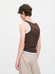DOUBLE LOGO TANK TOP in BROWN LIGHT BLUE