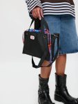 COLOUR BLOCK BABY SHOPPER in BLACK TARTAN
