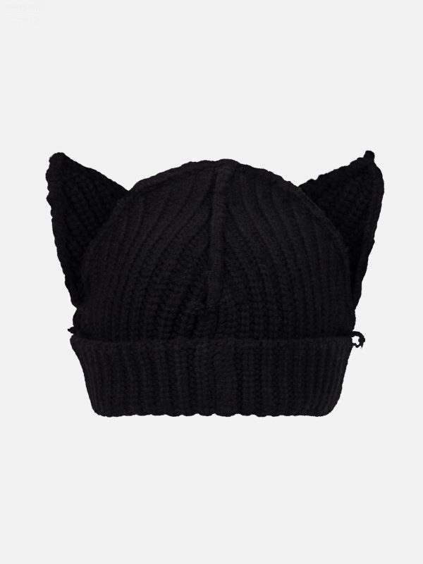 CHUNKY EARS BEANIE in BLACK ECRU