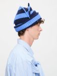 CHUNKY EARS BEANIE in BLUE NAVY STRIPE