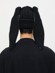 CHUNKY RABBIT BEANIE in BLACK ECRU