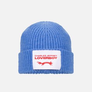 CHUNKY RIB BEANIE in BLUE