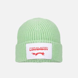CHUNKY RIB BEANIE in LIGHT GREEN