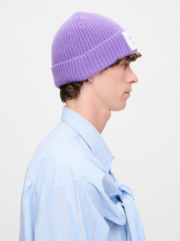 CHUNKY RIB BEANIE EXCLUSIVE in PURPLE
