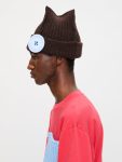 BOX BEANIE in BROWN LIGHT BLUE