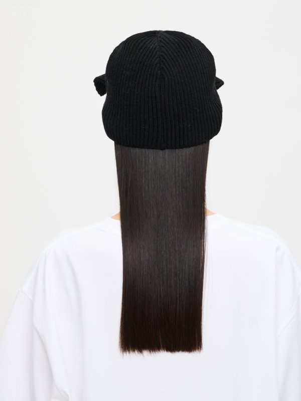 EARS RIB BEANIE in BLACK