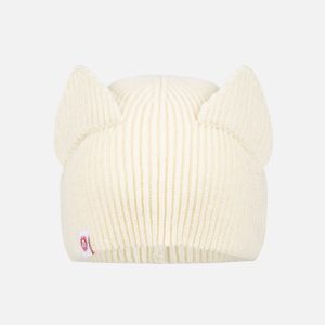 EARS RIB BEANIE in ECRU