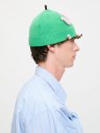 APPLE RIB BEANIE in GREEN PINK WORM