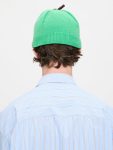 APPLE RIB BEANIE in GREEN PINK WORM