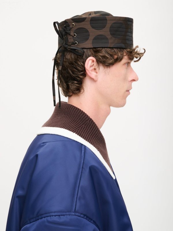 SAILOR HAT in BROWN POLKA DOT