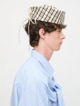 SAILOR HAT in BEIGE YELLOW TARTAN