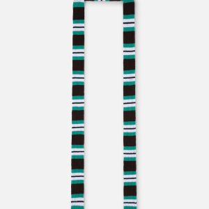 SKINNY SCARF in BROWN STRIPE